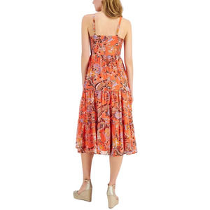 INC Orange Paisley Midi Dress - Size 2 - Women's Sundress